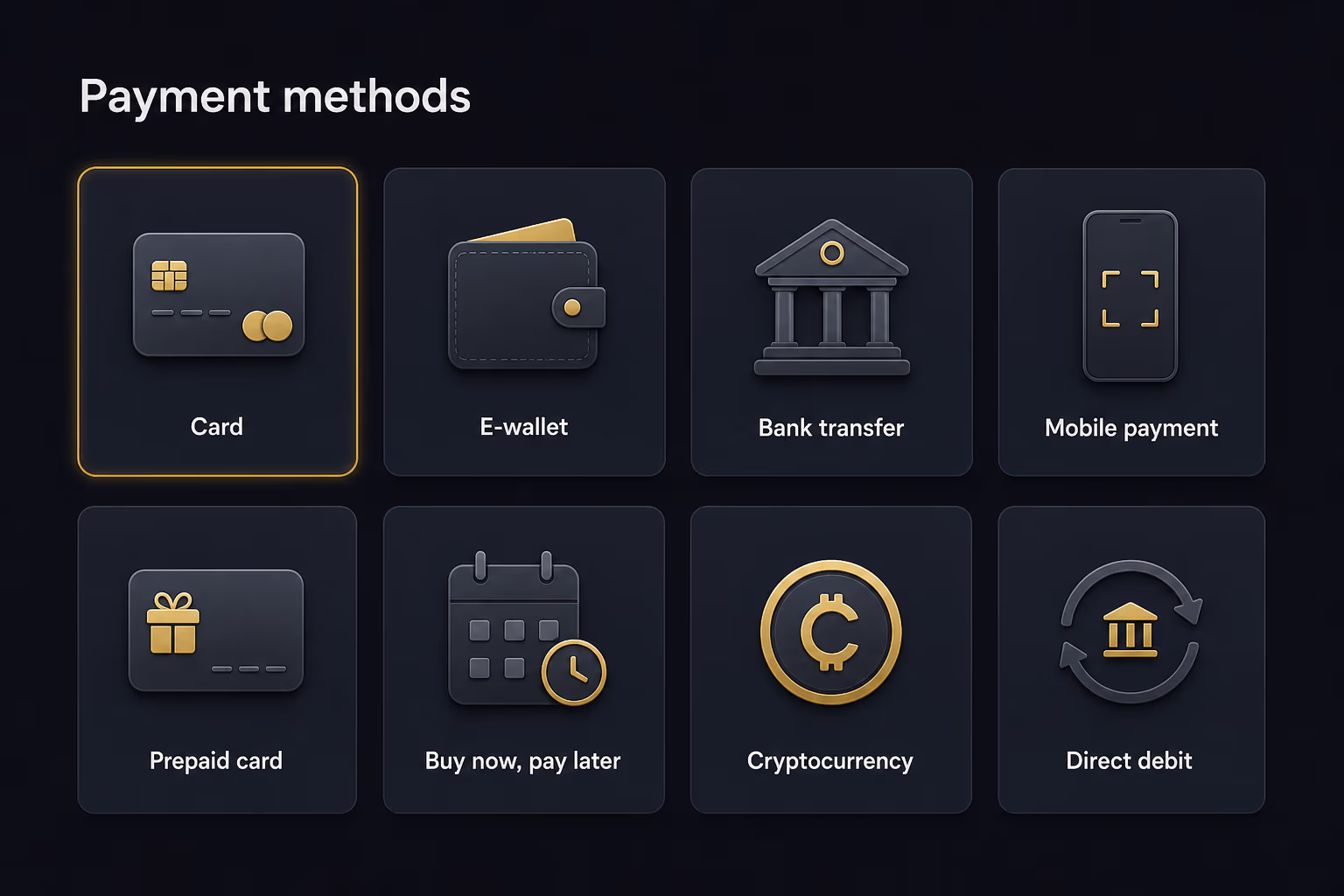 Payment Methods and Cashier Options